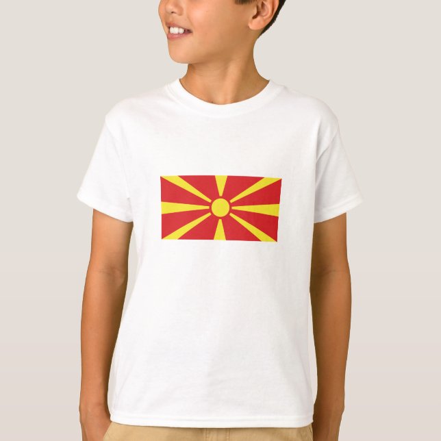 Flagge Nordmakedonien T-Shirt (Vorderseite)