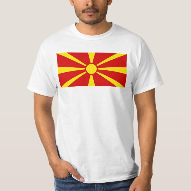 Flagge Nordmakedonien T-Shirt (Vorderseite)