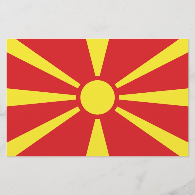 Flagge Nordmakedoniens Briefpapier (Vorderseite)