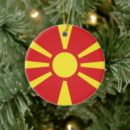 Flagge Nordmakedoniens Keramik Ornament