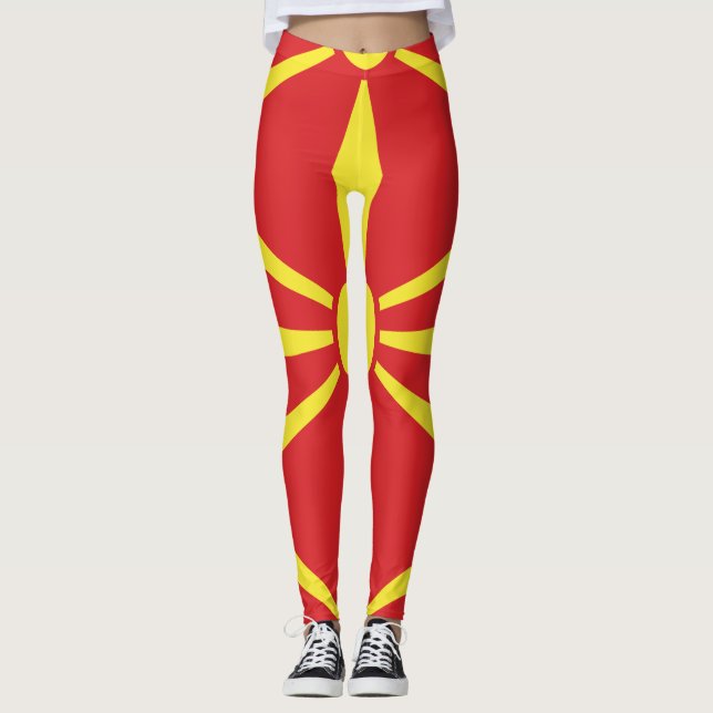 Flagge Nordmakedoniens Leggings (Vorderseite)