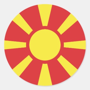 Flagge Nordmakedoniens Runder Aufkleber