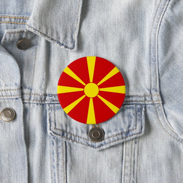 Flagge Nordmazedoniens Button (Beispiel)
