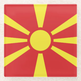 Flagge Nordmazedoniens Glasuntersetzer