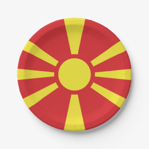 Flagge Nordmazedoniens Pappteller