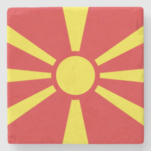 Flagge Nordmazedoniens Steinuntersetzer