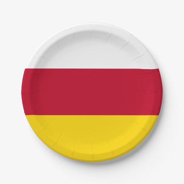 Flagge Nordossetiens Pappteller (Vorderseite)