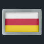 Flagge Nordossetiens Rechteckige Gürtelschnalle<br><div class="desc">Patriotische Flagge von Nordossetien Alania.</div>
