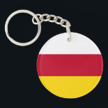 Flagge Nordossetiens Schlüsselanhänger<br><div class="desc">Patriotische Flagge von Nordossetien Alania.</div>