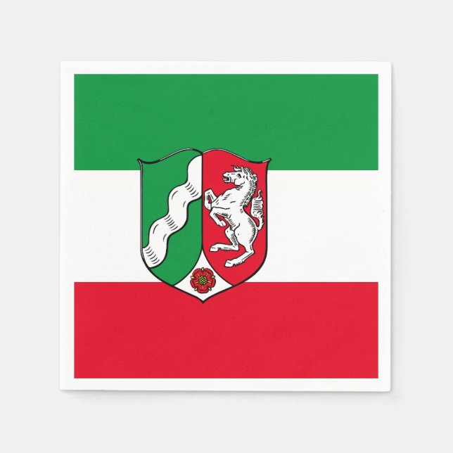Flagge Nordrhein-Westfalen Papier Napkins Serviette (Vorderseite)