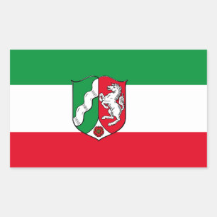 Flagge Nordrhein-Westfalen Rechteckheber Rechteckiger Aufkleber