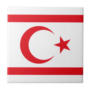 Flagge Nordzyperns Fliese