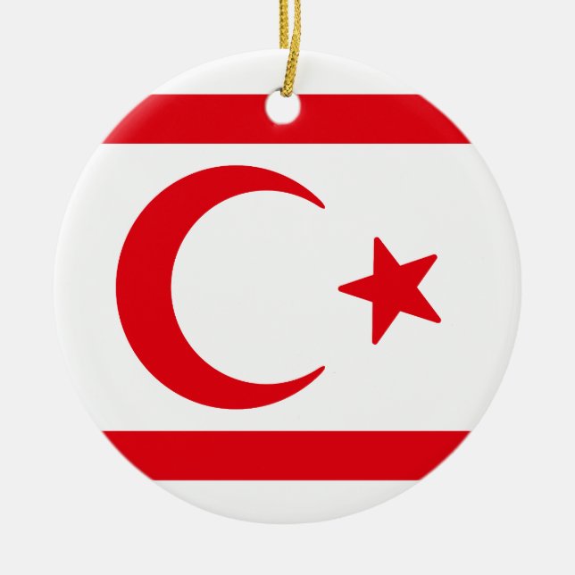 Flagge Nordzyperns Keramik Ornament (Vorne)