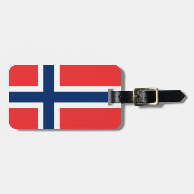 Flagge Norwegen einfacher Identifikation Gepäckanhänger (Vorderseite horizontal)