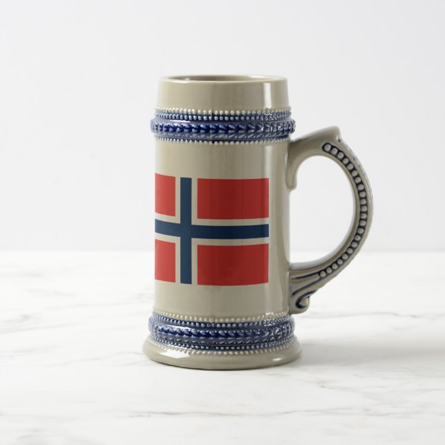 Flagge Norwegens Bierglas (Rechts)