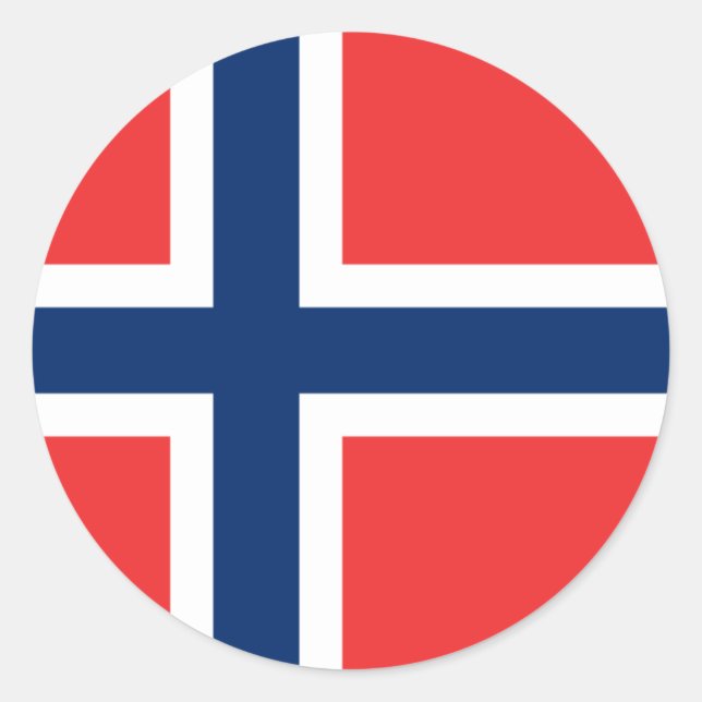 Flagge Norwegens (Circle) Runder Aufkleber (Vorderseite)