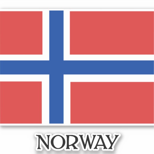 Flagge Norwegens, gekennzeichnet Aufkleber (Vorderseite)
