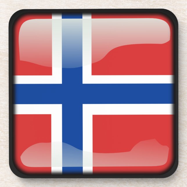 Flagge Norwegens Getränkeuntersetzer (Vorderseite)