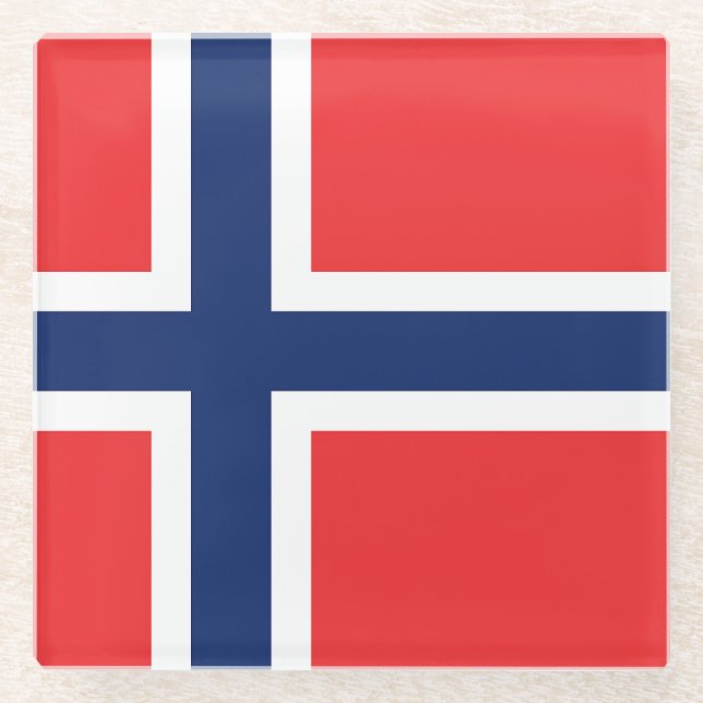 Flagge Norwegens Glasuntersetzer (Vorderseite)