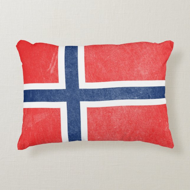 Flagge Norwegens Grunge Dekokissen (Vorderseite)