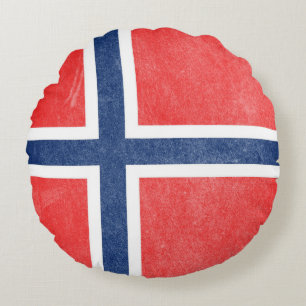 Flagge Norwegens Grunge Rundes Kissen