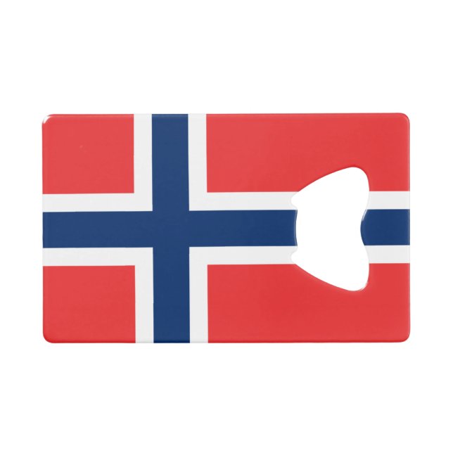 Flagge Norwegens Kreditkarte Flaschenöffner (Vorderseite (Horizontal))