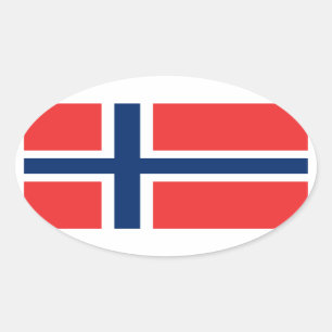 Flagge Norwegens (Oval) Ovaler Aufkleber
