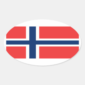 Flagge Norwegens (Oval) Ovaler Aufkleber