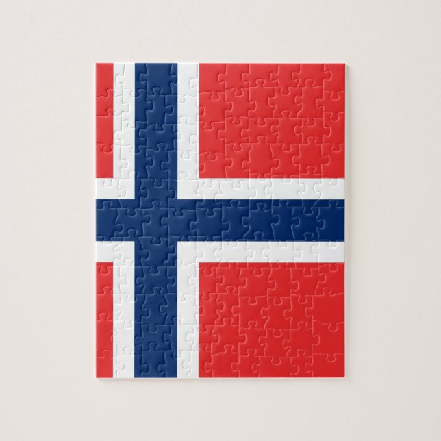 Flagge Norwegens Puzzle (Vertikal)