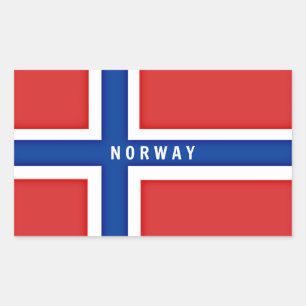 Flagge Norwegens Rechteckiger Aufkleber