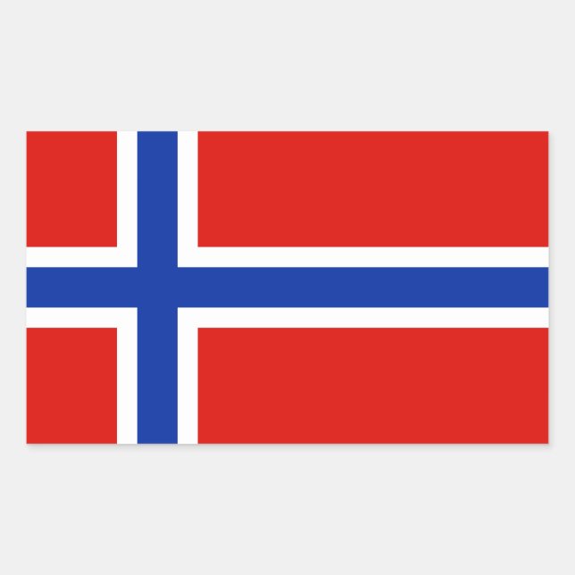 Flagge Norwegens Rechteckiger Aufkleber (Vorderseite)