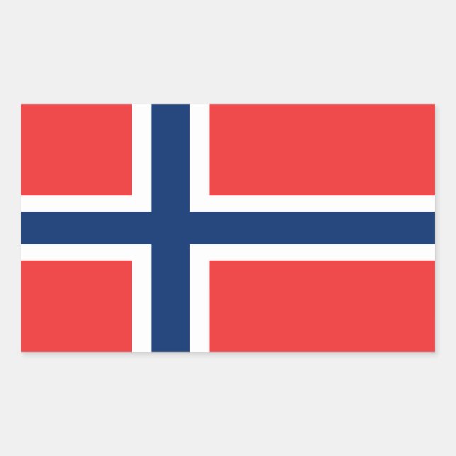 Flagge Norwegens Rechteckiger Aufkleber (Vorderseite)