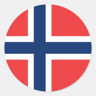 Flagge Norwegens Runder Aufkleber