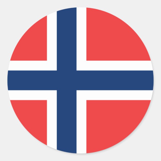 Flagge Norwegens Runder Aufkleber (Vorderseite)