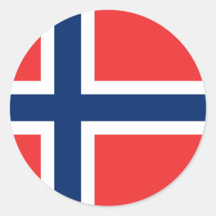 Flagge Norwegens Runder Aufkleber