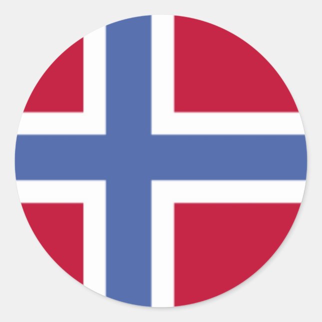 Flagge Norwegens Runder Aufkleber (Vorderseite)