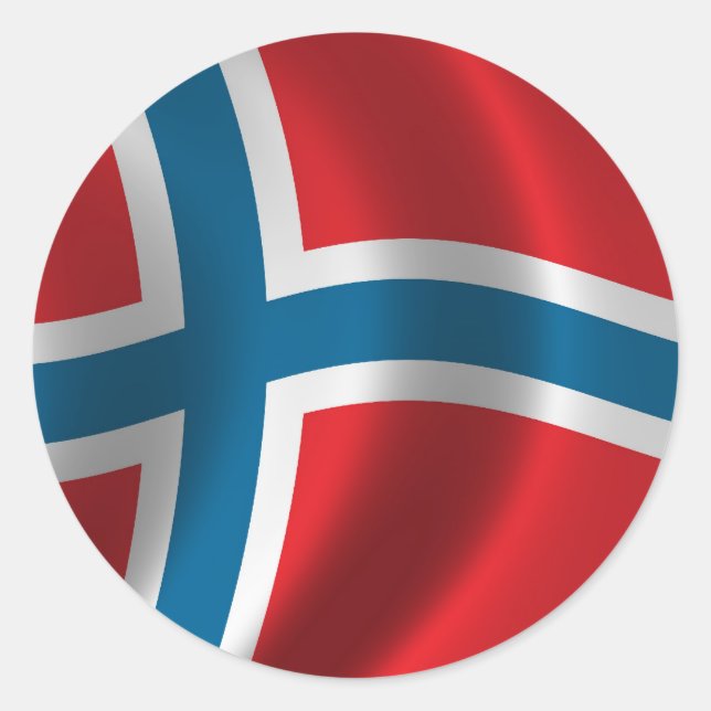 Flagge Norwegens Runder Aufkleber (Vorderseite)