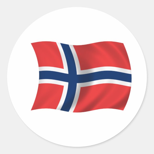 Flagge Norwegens Runder Aufkleber (Vorderseite)