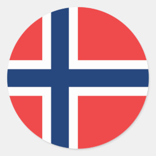 Flagge Norwegens Runder Aufkleber