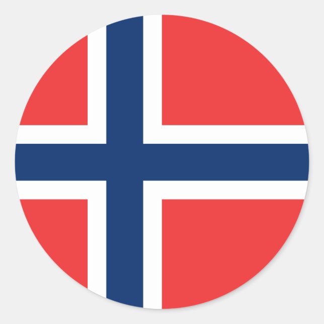 Flagge Norwegens Runder Aufkleber (Vorderseite)