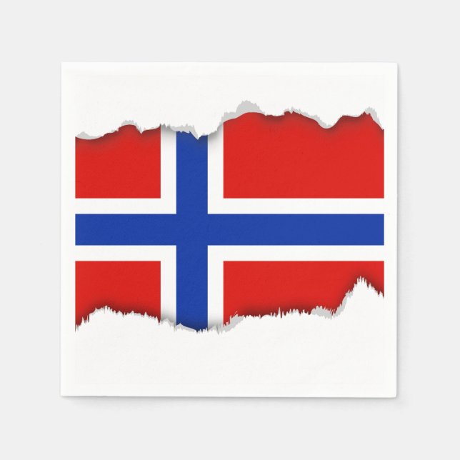 Flagge Norwegens Serviette (Vorderseite)