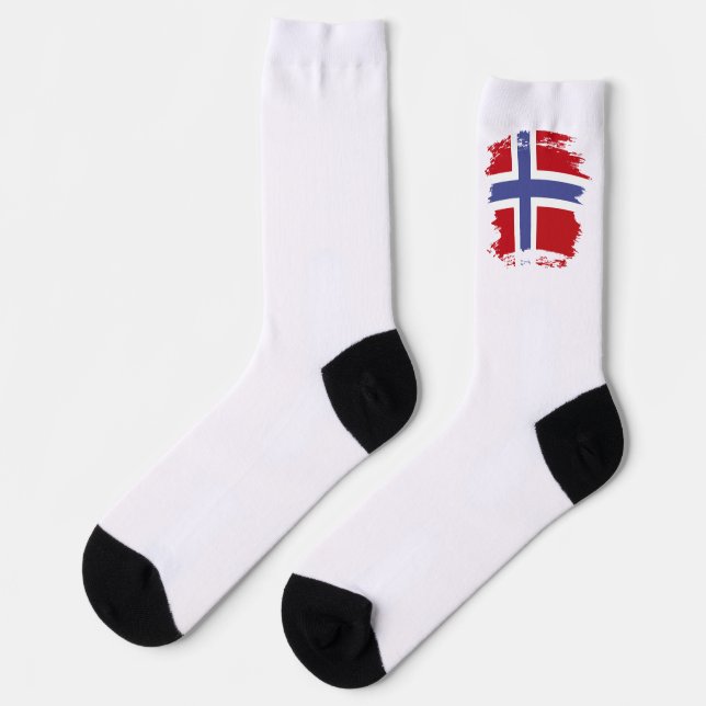 Flagge Norwegens Socken (Linkes Detail)