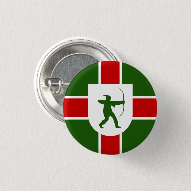 Flagge Nottinghamshire Button (Vorne & Hinten)