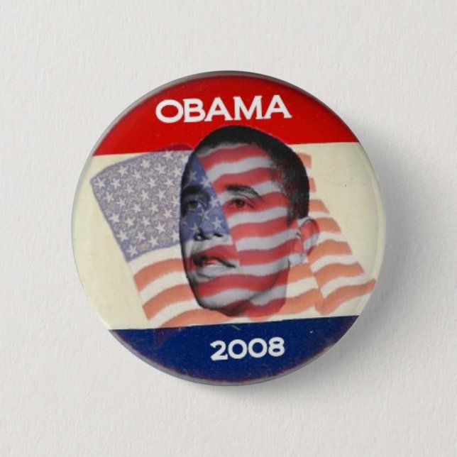 Flagge Obama 2008 Button (Vorderseite)