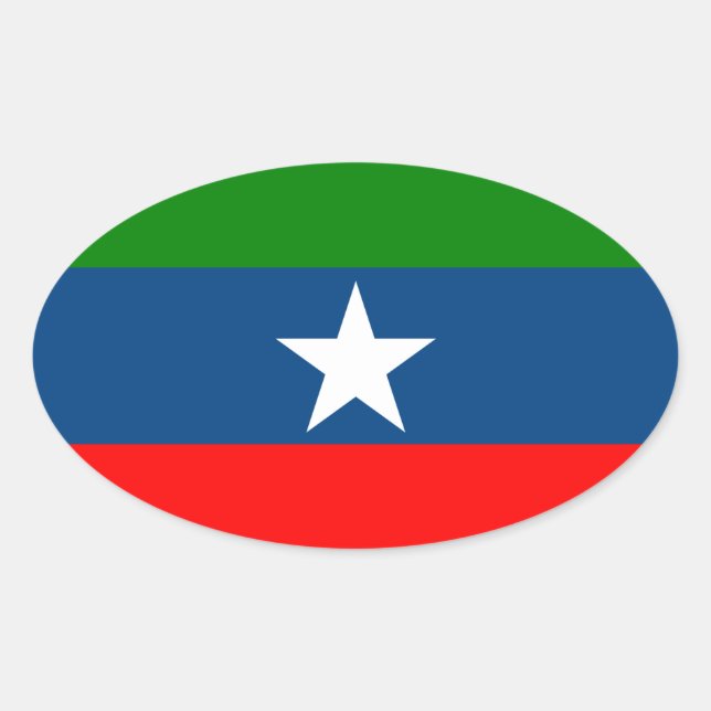 Flagge Ogaden Ovaler Aufkleber (Vorderseite)