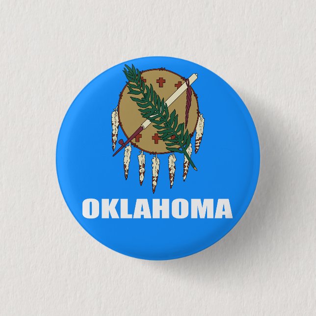 Flagge Oklahomas  Button (Vorderseite)