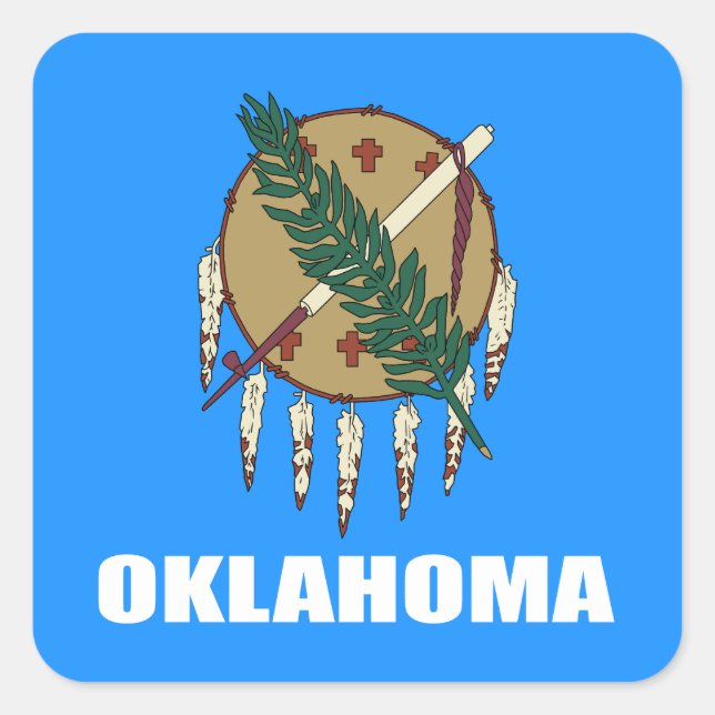 Flagge Oklahomas  Quadratischer Aufkleber (Vorderseite)
