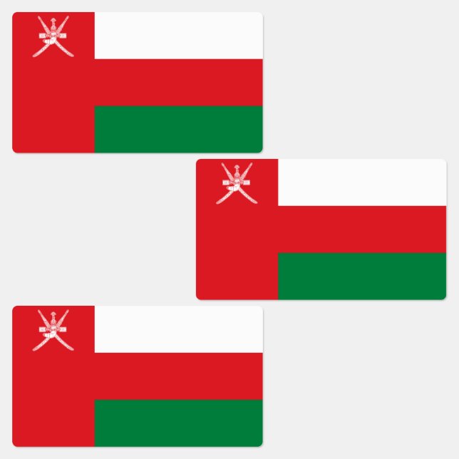 Flagge Omans Etiketten (Gruppe)