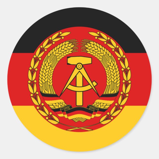 Flagge Ostdeutschlands - DDR (DDR) - NVA Runder Aufkleber (Vorderseite)
