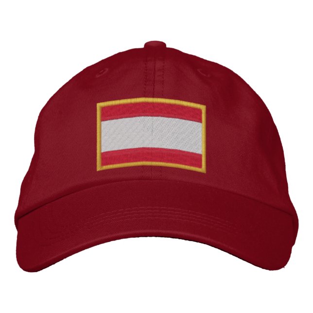 Flagge Österreichs bestickte Kap Baseballkappe (Vorderseite)